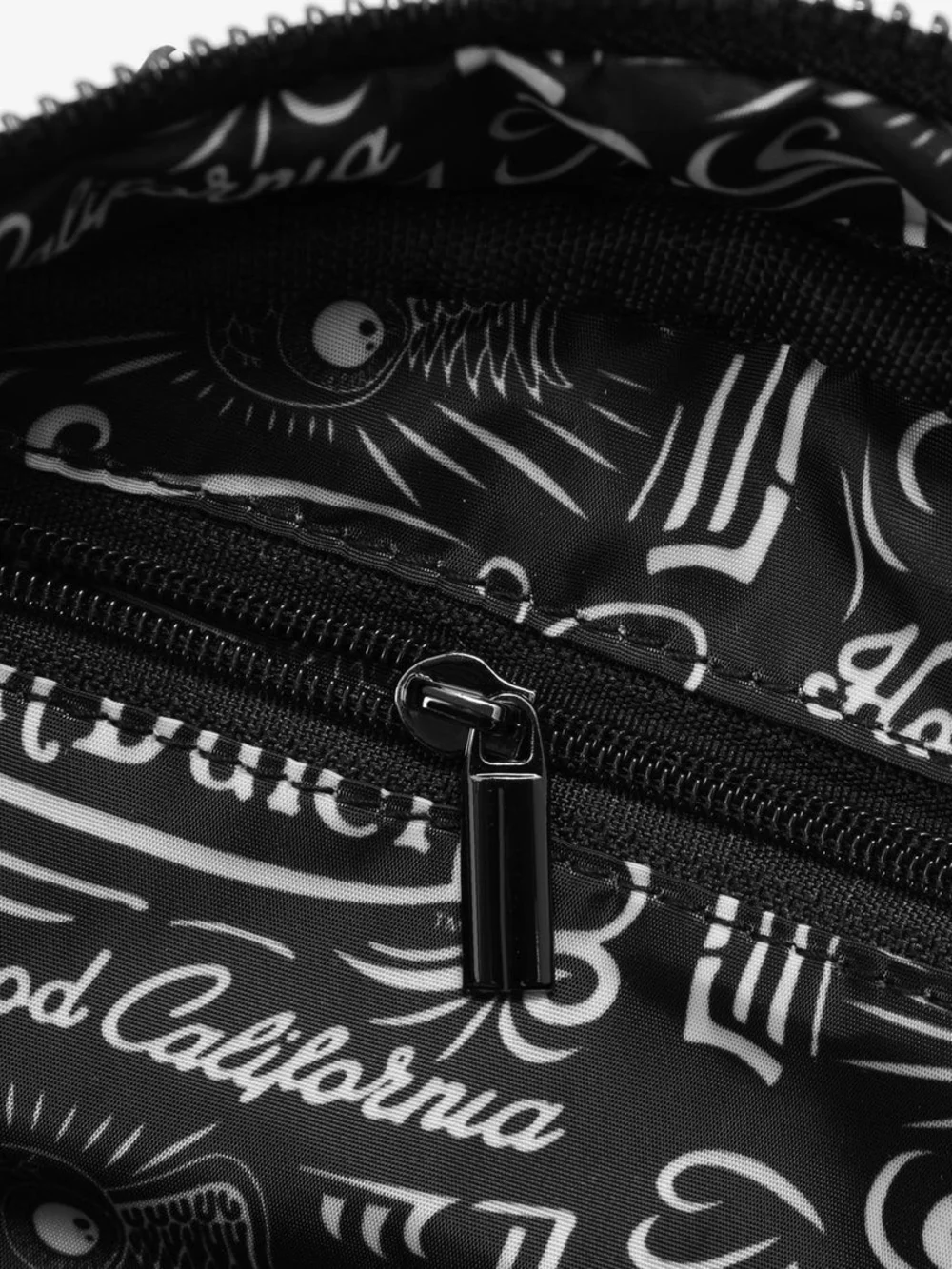 Von Dutch Black & White Mini Dome Satchel with Logo Appliqué
